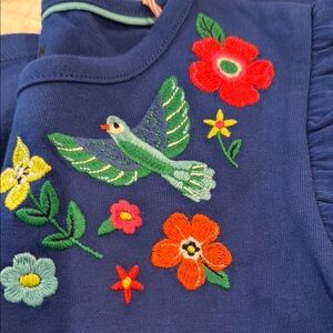 Mini Boden Matching Top and Pant with Colorful Embroidery